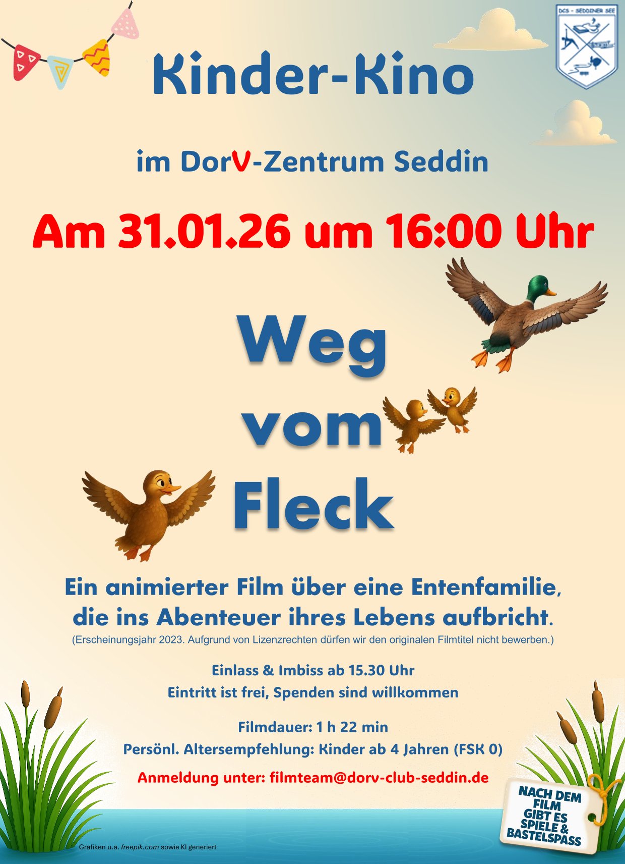 Filmplakat Kinder Kino Weg vom Fleck